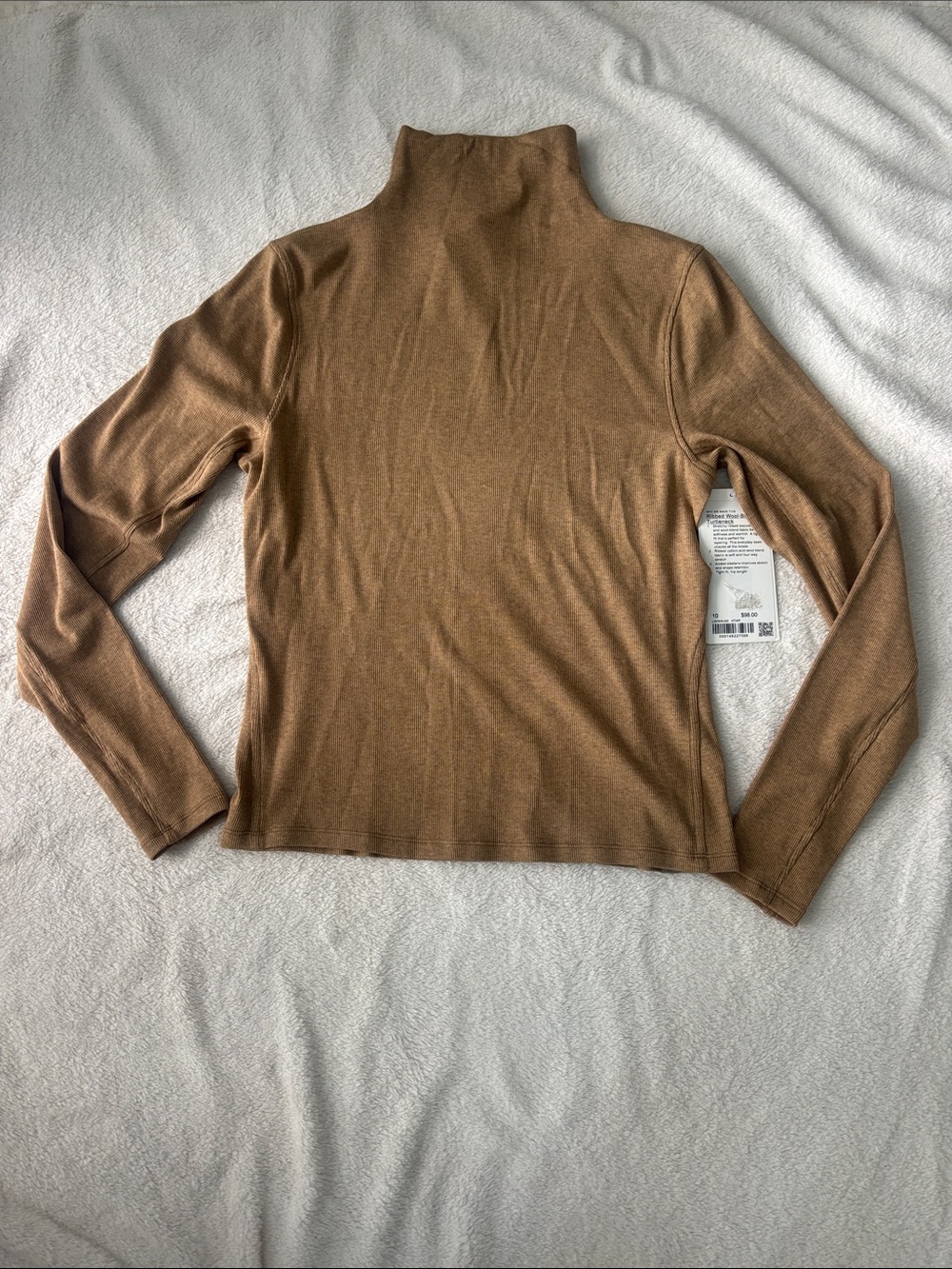 lululemon athletica Ribbed Wool Blend Turtleneck - Size 10, Heathered All Spice